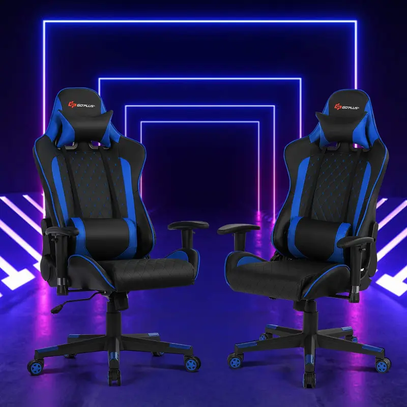 Massage-Gaming-Stuhl mit verstellbarer Rückenlehne, Armlehnen und Sitzhöhenverstellung