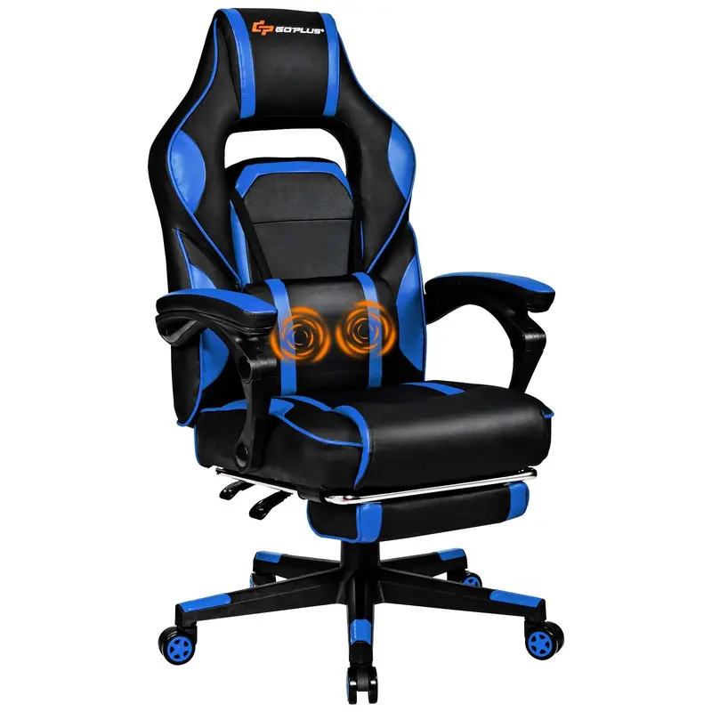 Massage-Gaming-Stuhl mit verstellbarer Sitzhöhe, Racing-Computer-Stuhl fürs Büro