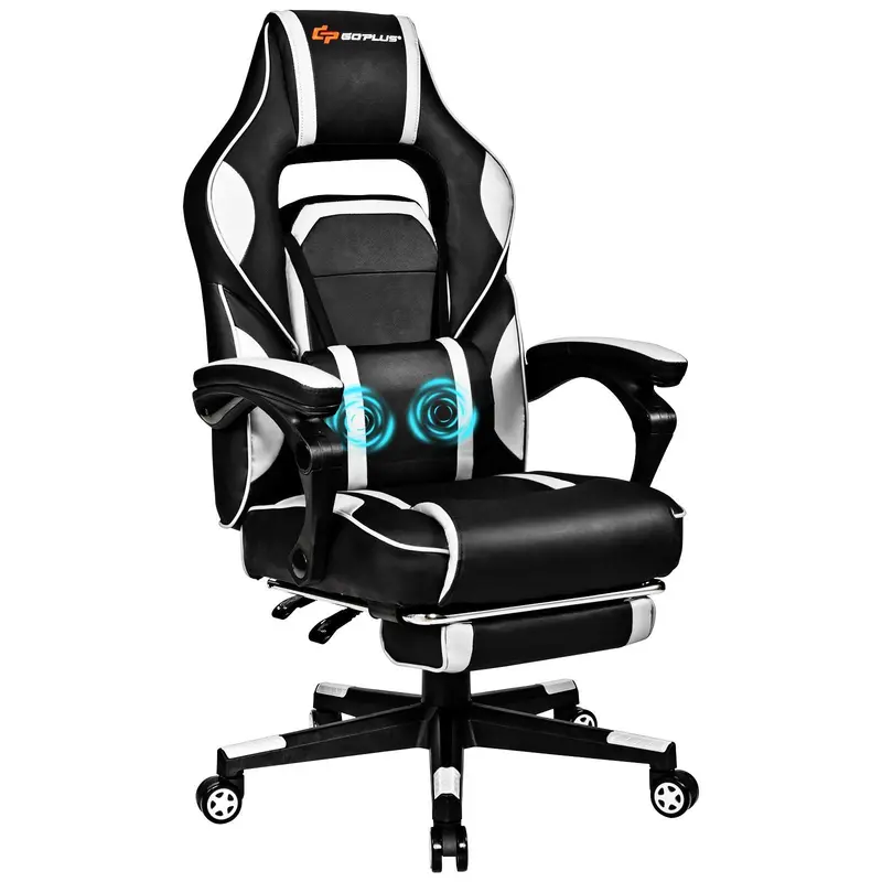 Massage-Gaming-Stuhl mit verstellbarer Sitzhöhe, Racing-Computer-Stuhl fürs Büro