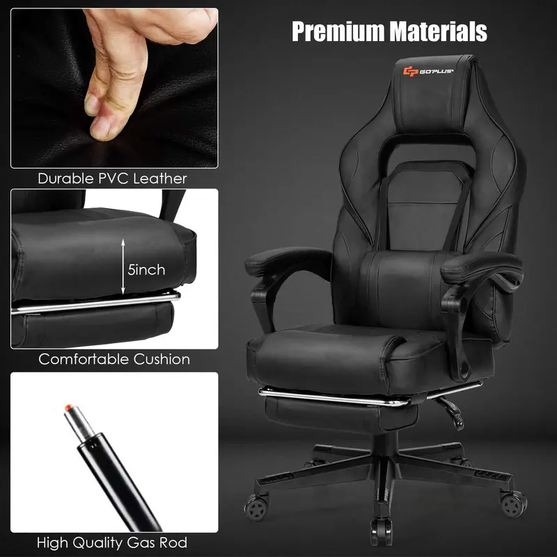 Massage-Gaming-Stuhl mit verstellbarer Sitzhöhe, Racing-Computer-Stuhl fürs Büro