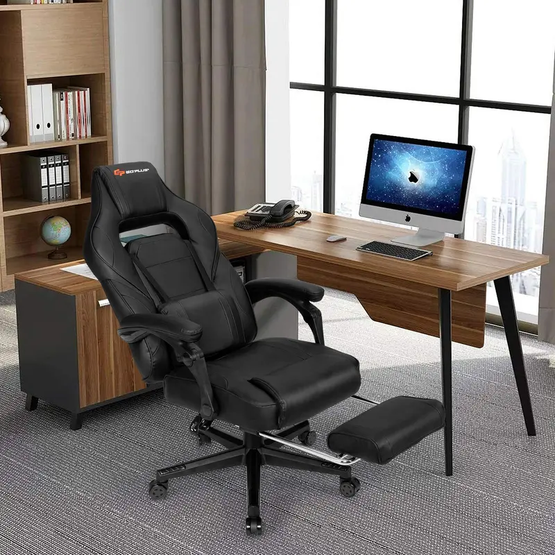 Massage-Gaming-Stuhl mit verstellbarer Sitzhöhe, Racing-Computer-Stuhl fürs Büro