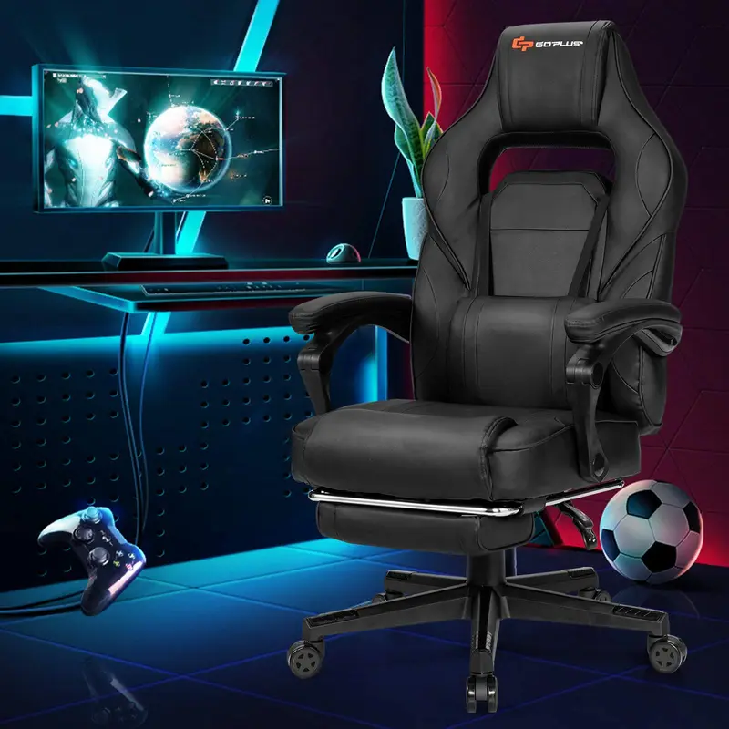 Massage-Gaming-Stuhl mit verstellbarer Sitzhöhe, Racing-Computer-Stuhl fürs Büro