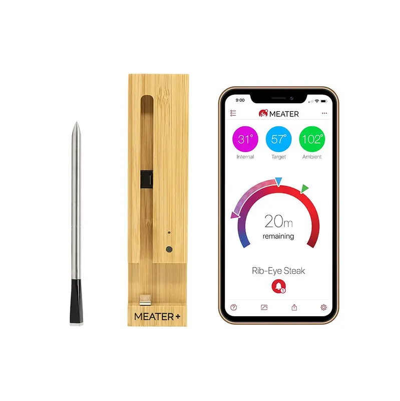 MEATER Plus | Intelligentes Fleischthermometer mit Bluetooth | Drahtlose Reichweite bis zu 50 m | Für Ofen, Grill, Küche, BBQ, Smoker und Rotisserie