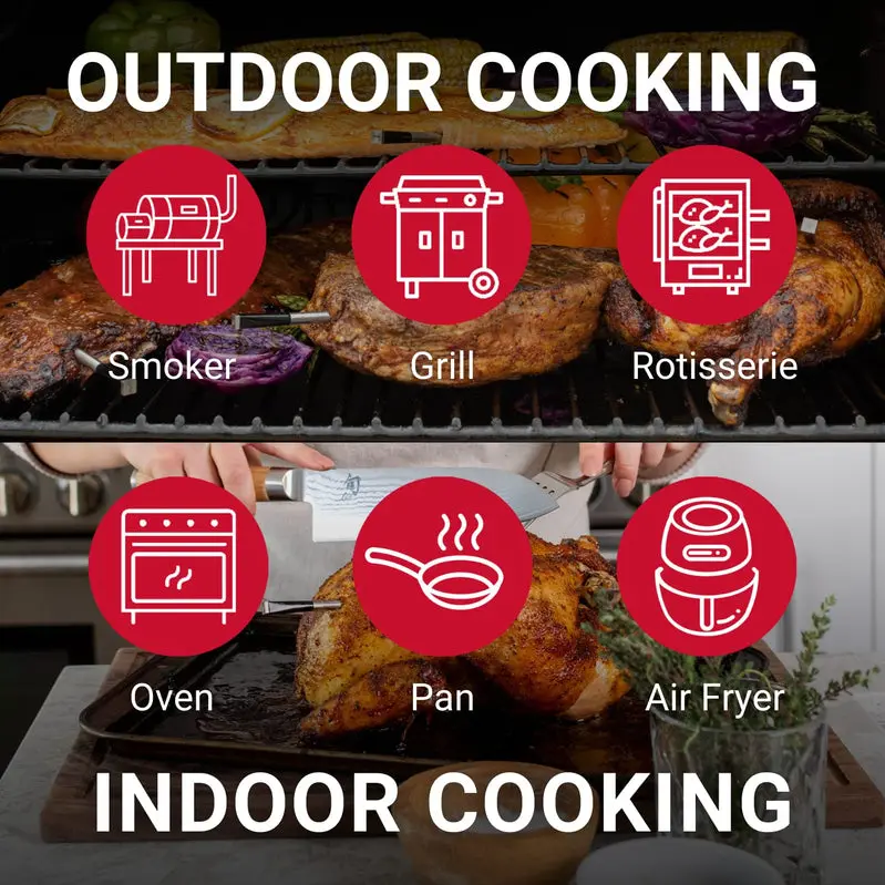 MEATER Plus | Intelligentes Fleischthermometer mit Bluetooth | Drahtlose Reichweite bis zu 50 m | Für Ofen, Grill, Küche, BBQ, Smoker und Rotisserie