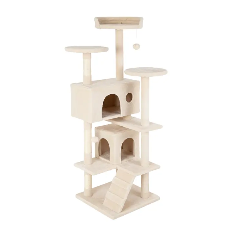 Mehrebeniger Katzenbaum mit Kratzsäulen, Katzenhöhle und Aussichtsplattformen 2