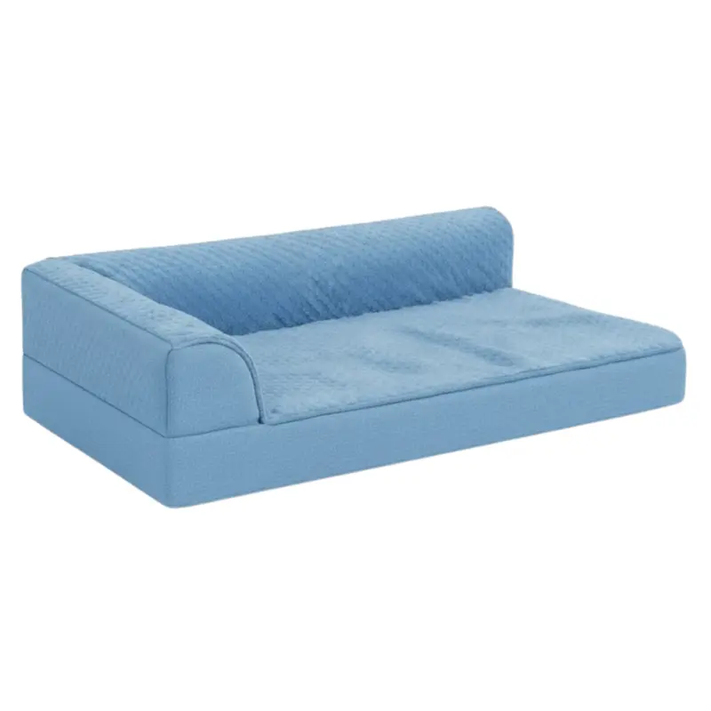 Memory-Foam-Haustierbett mit L-förmigem Randpolster und abnehmbarer Bezugsauflage