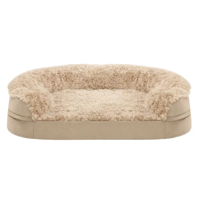 Memory-Foam-Haustierbett mit seitlichen Erhöhungen für Hunde und Katzen, waschbarer Bezug 2