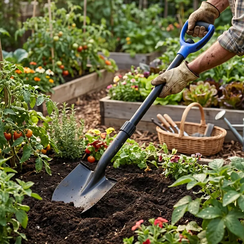 Metall-Gartenschaufel mit Fiberglasstiel zum Graben von Erde