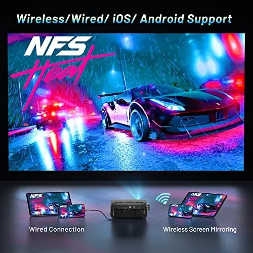 Mini-Bluetooth-Projektor, CLOKOWE 9600 Lumen, 1080P HD, 5G-WiFi-Projektor mit 4K-Unterstützung und Zoom-Funktion, tragbarer Heimkino-Projektor mit Dolby-Audio 2