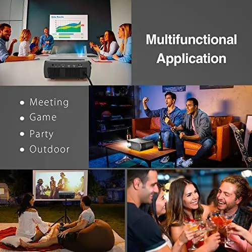 Mini-Bluetooth-Projektor, CLOKOWE 9600 Lumen, 1080P HD, 5G-WiFi-Projektor mit 4K-Unterstützung und Zoom-Funktion, tragbarer Heimkino-Projektor mit Dolby-Audio