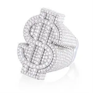 Moderner Iced-Dollar-Ring