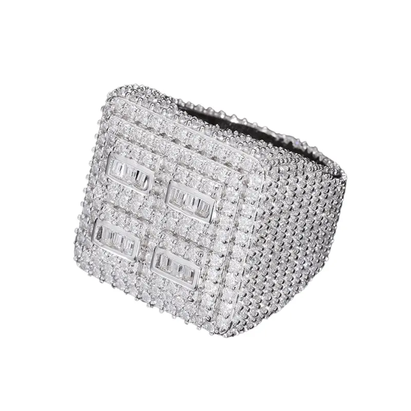 Moissanit-„Iced Pave“-Ring