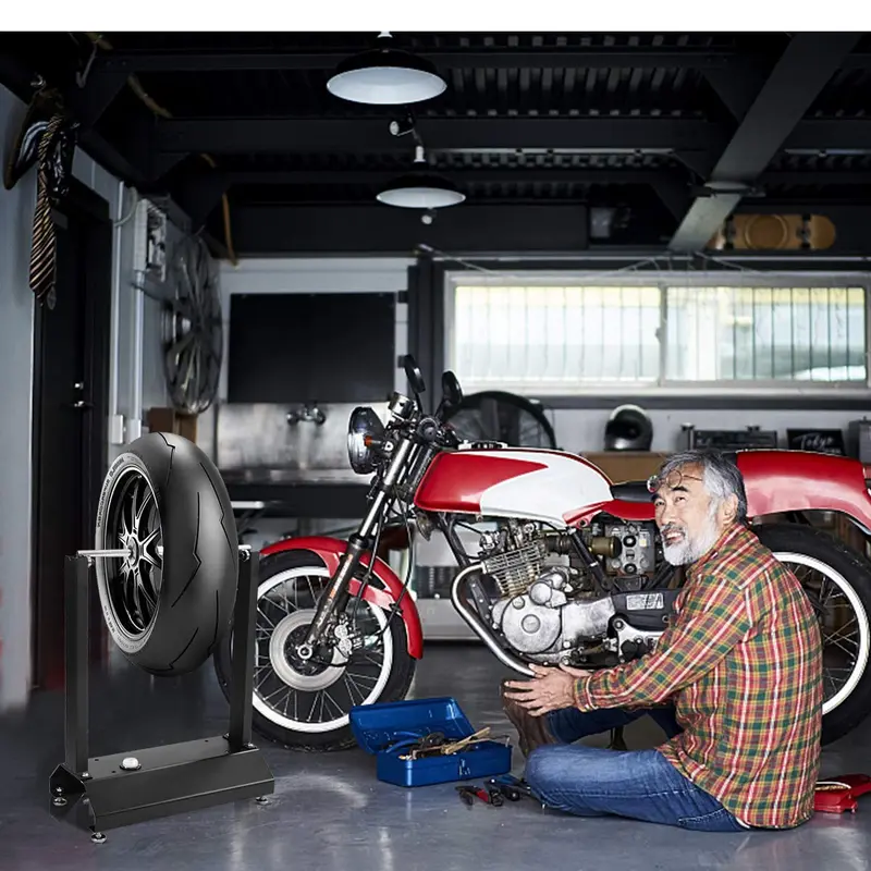 Motorrad-Reifenwuchtmaschine, Felgen- und Reifen-Wuchteinrichtung mit statischem Auswuchtstand für Laufräder 2