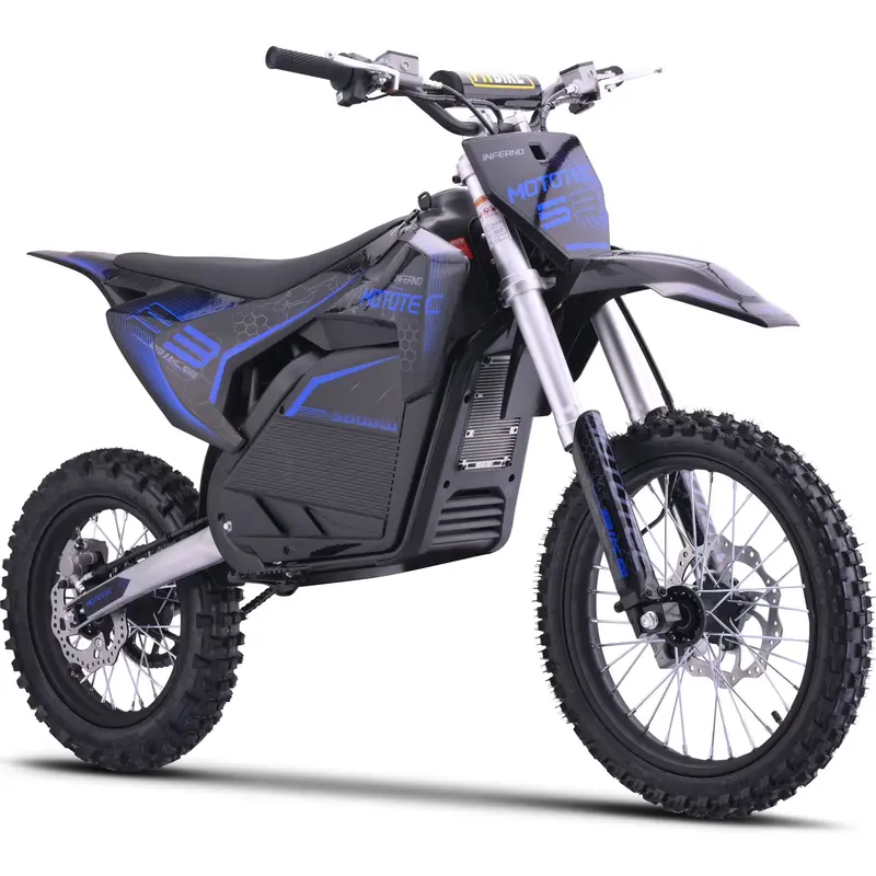 MotoTec 72 V Pro Elektro-Motorrad für Gelände, 5000 W, Lithium-Akku, blau