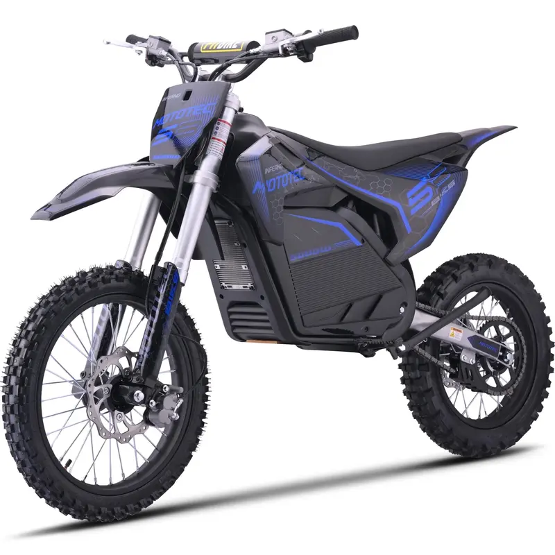 MotoTec 72 V Pro Elektro-Motorrad für Gelände, 5000 W, Lithium-Akku, blau 2