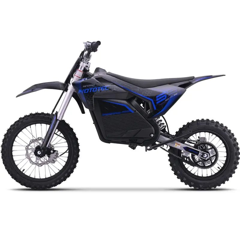 MotoTec 72 V Pro Elektro-Motorrad für Gelände, 5000 W, Lithium-Akku, blau