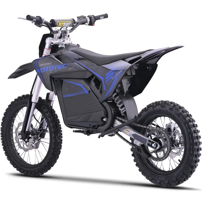 MotoTec 72 V Pro Elektro-Motorrad für Gelände, 5000 W, Lithium-Akku, blau
