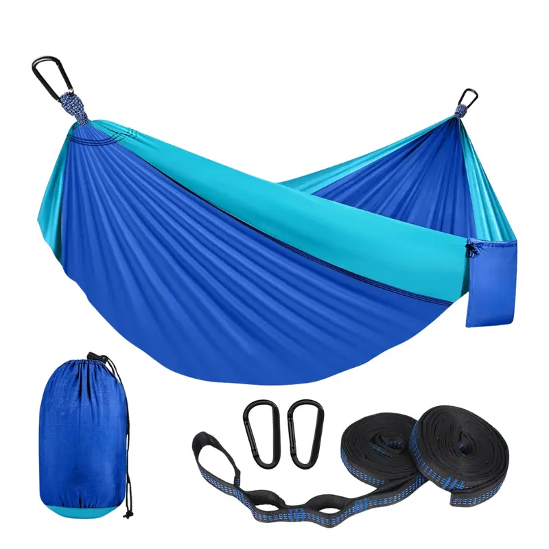 Nylon-Camping-Hängematte mit verstellbaren Gurten und 2 Karabinern