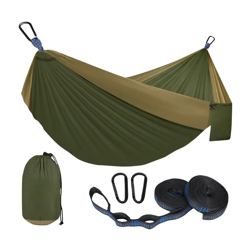 Nylon-Camping-Hängematte mit verstellbaren Gurten und 2 Karabinern