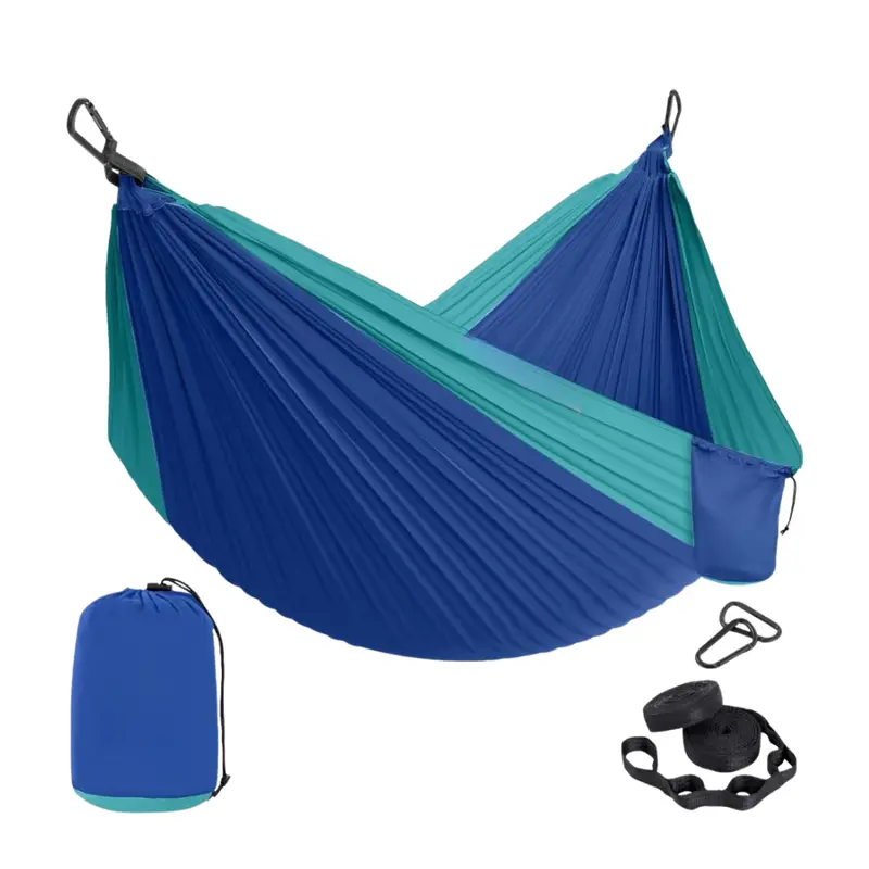 Nylon-Hängematte mit verstellbaren Baumgurten und Stahl-Karabinern 3