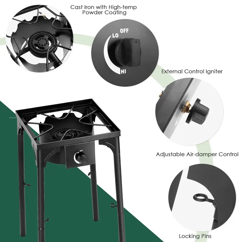 Outdoor-Campingherd mit 100.000 BTU – Hochdruck-Propan-Gaskocher