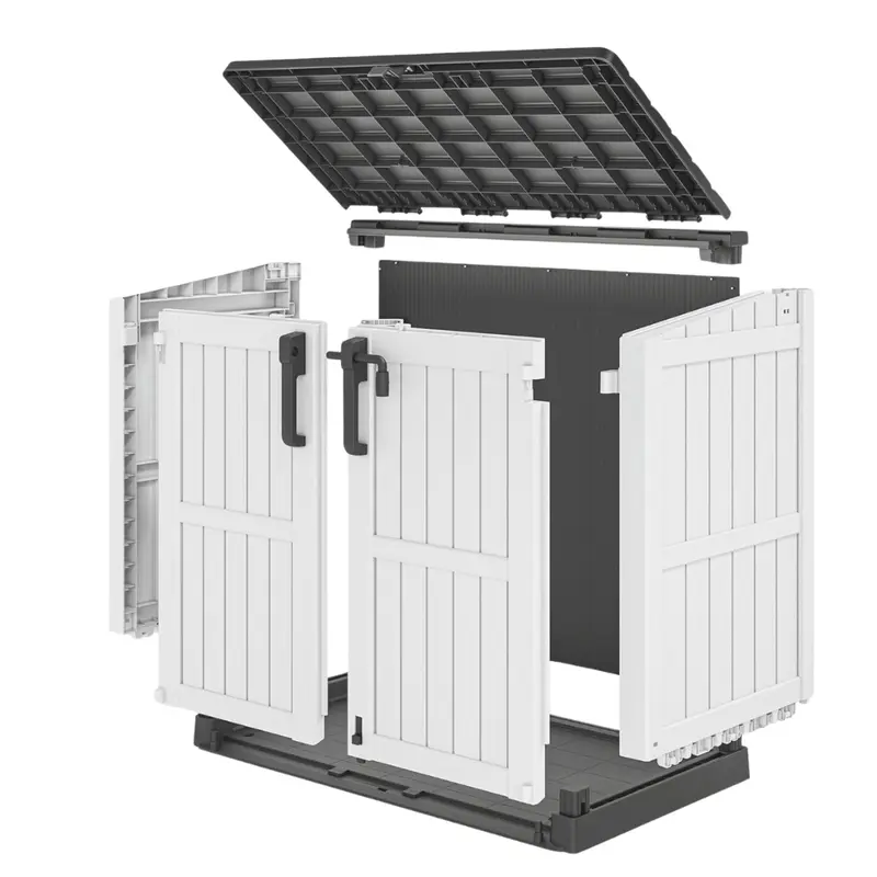 Outdoor-Resin-Aufbewahrungsschuppen mit 36 Kubikfuß Fassungsvermögen und abschließbarem Gartenlager