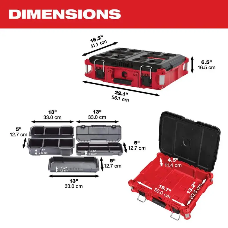 PACKOUT Rollwerkzeugkasten, 55 cm, inkl. 55-cm-Groß- und 55-cm-Mittel-Werkzeugkasten (Modellnummern 8426-8425-8424) 2