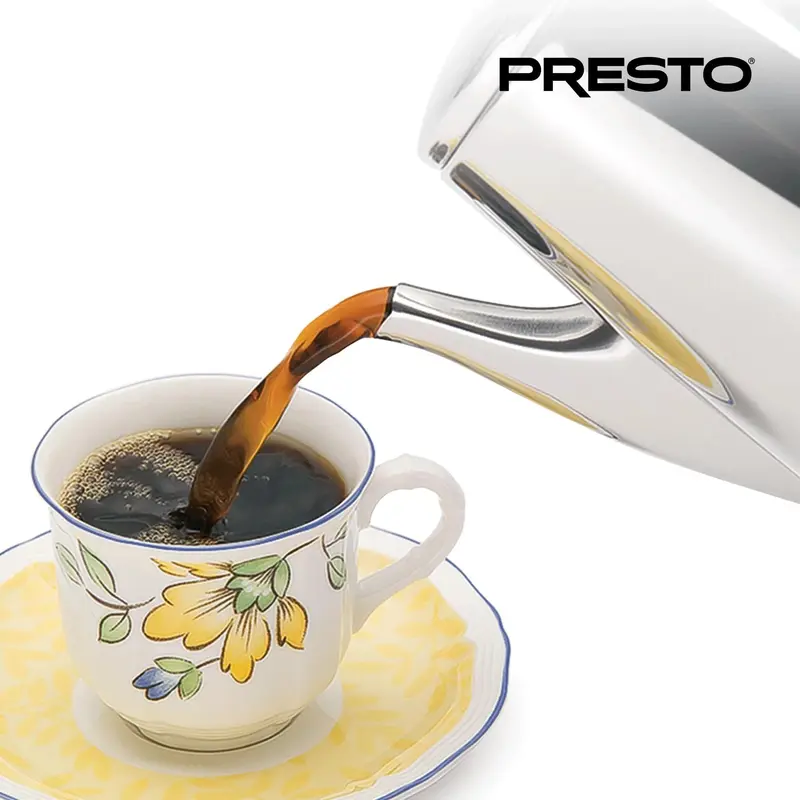 Presto Kaffeemaschine aus Edelstahl, 12-Tassen-Kaffeeperkolator, silber – 2,79