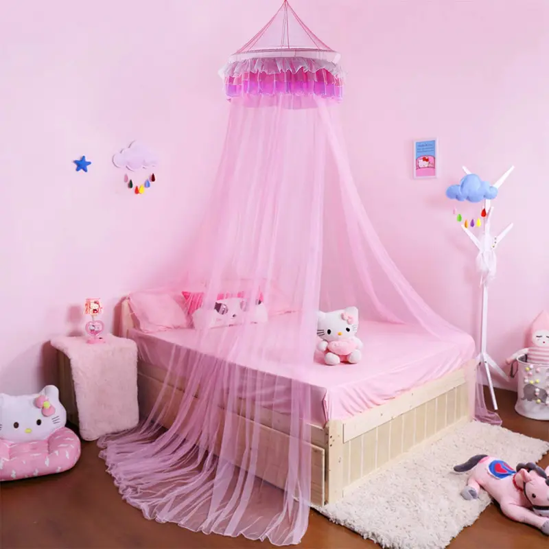 Prinzessinnen-Bett-Himmel mit eleganter Rüschen-Spitze