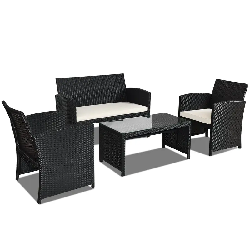 Rattan-Patio-Möbelset, Outdoor-Wicker-Gesprächssofa