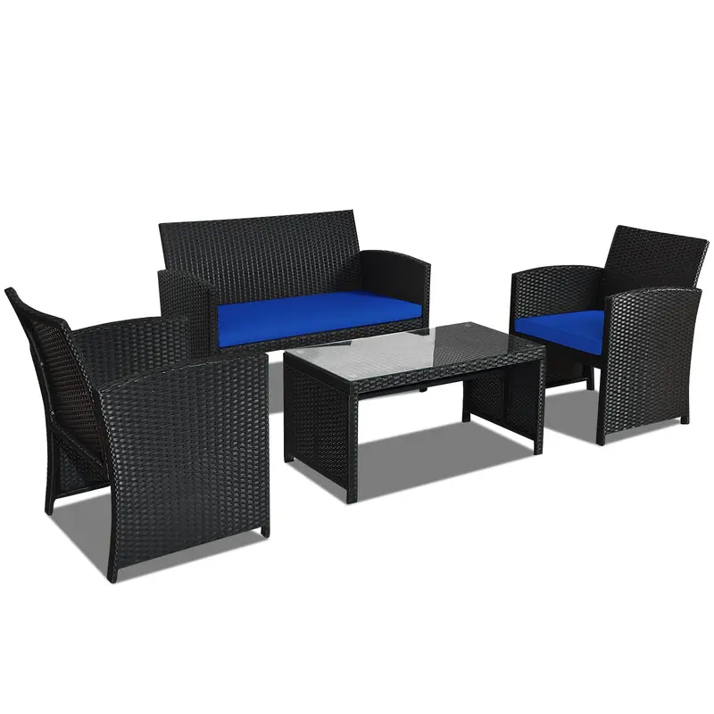 Rattan-Patio-Möbelset, Outdoor-Wicker-Gesprächssofa