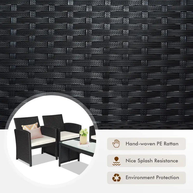 Rattan-Patio-Möbelset, Outdoor-Wicker-Gesprächssofa