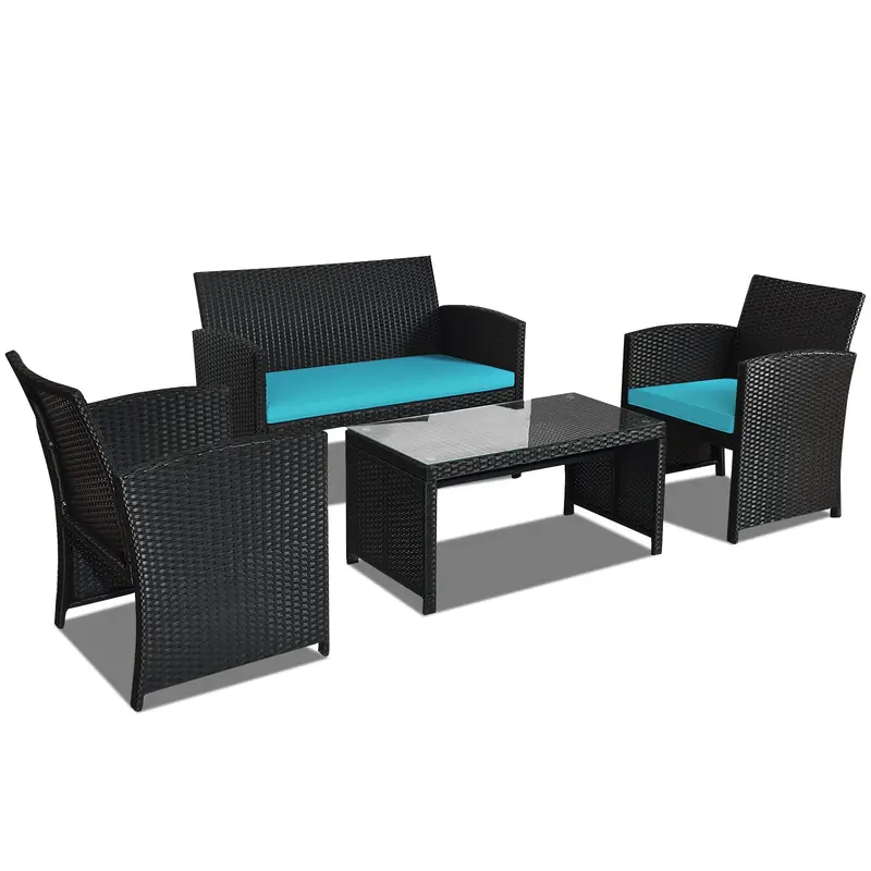 Rattan-Patio-Möbelset, Outdoor-Wicker-Gesprächssofa