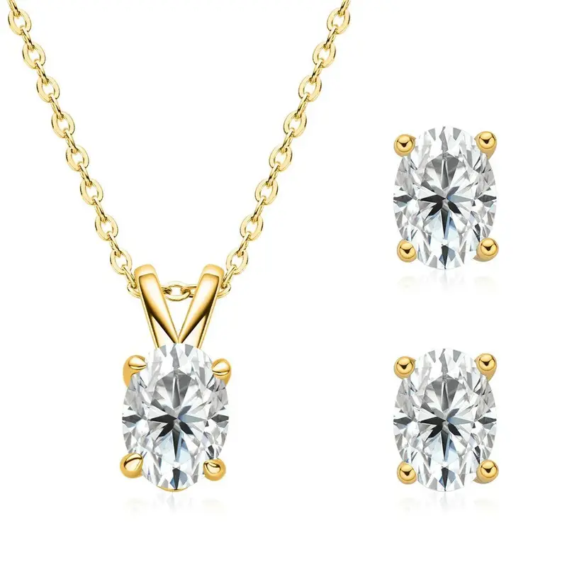 Schmuckset mit ovalen Steinen