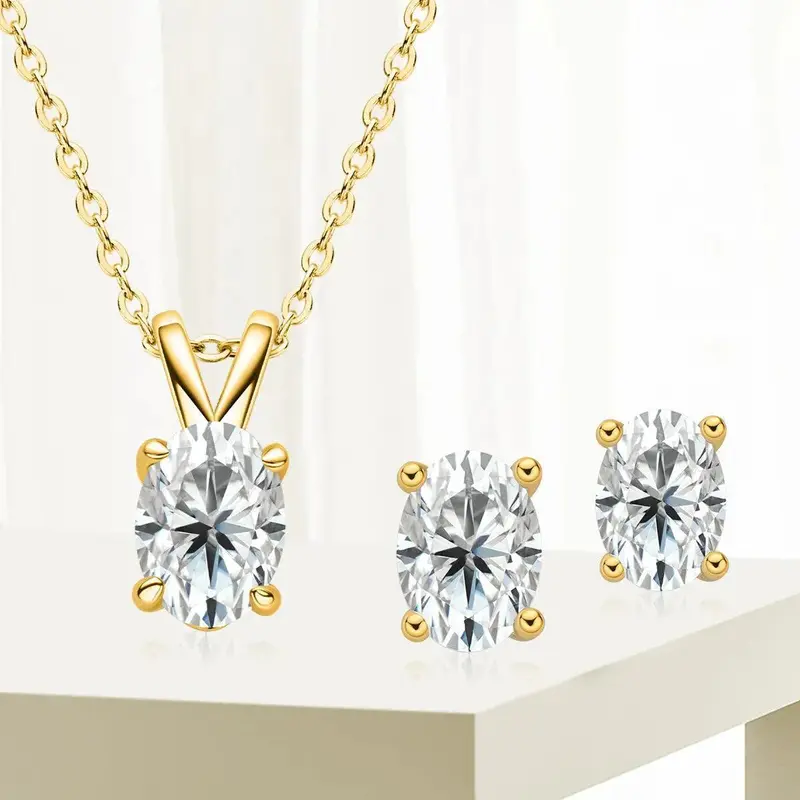 Schmuckset mit ovalen Steinen 2