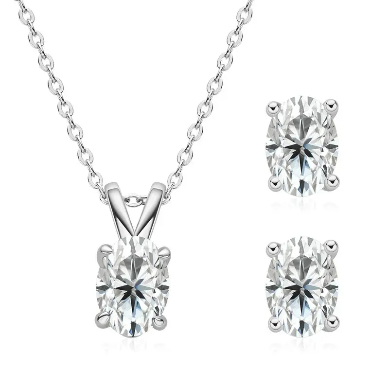 Schmuckset mit ovalen Steinen