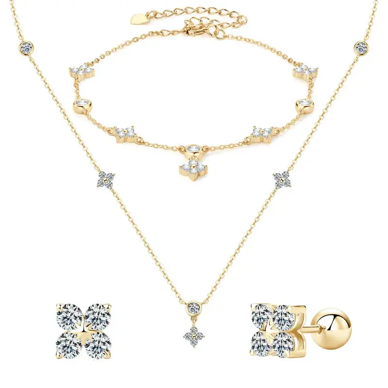 Schmuckset mit vierblättrigem Klee 2