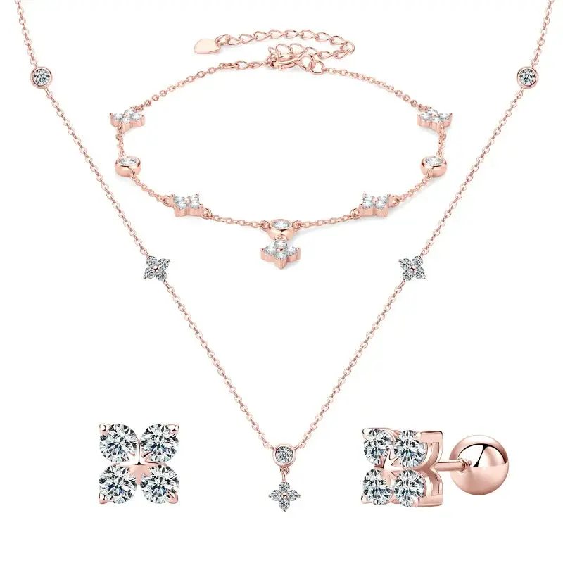Schmuckset mit vierblättrigem Klee