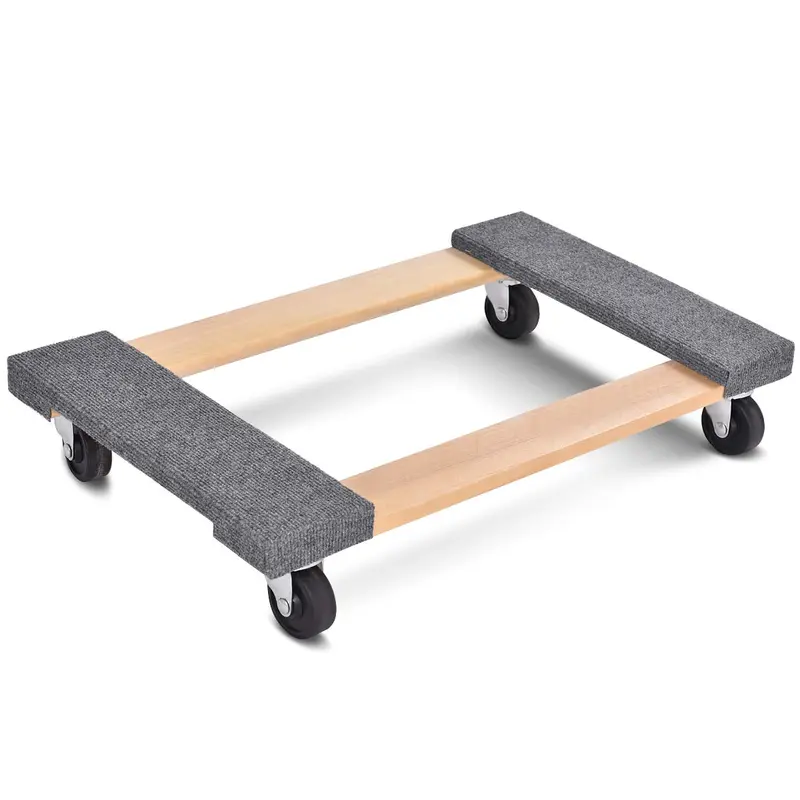 Schwerlast-Möbelroller aus Holz (30" x 18" mit Teppichschutz am Ende)