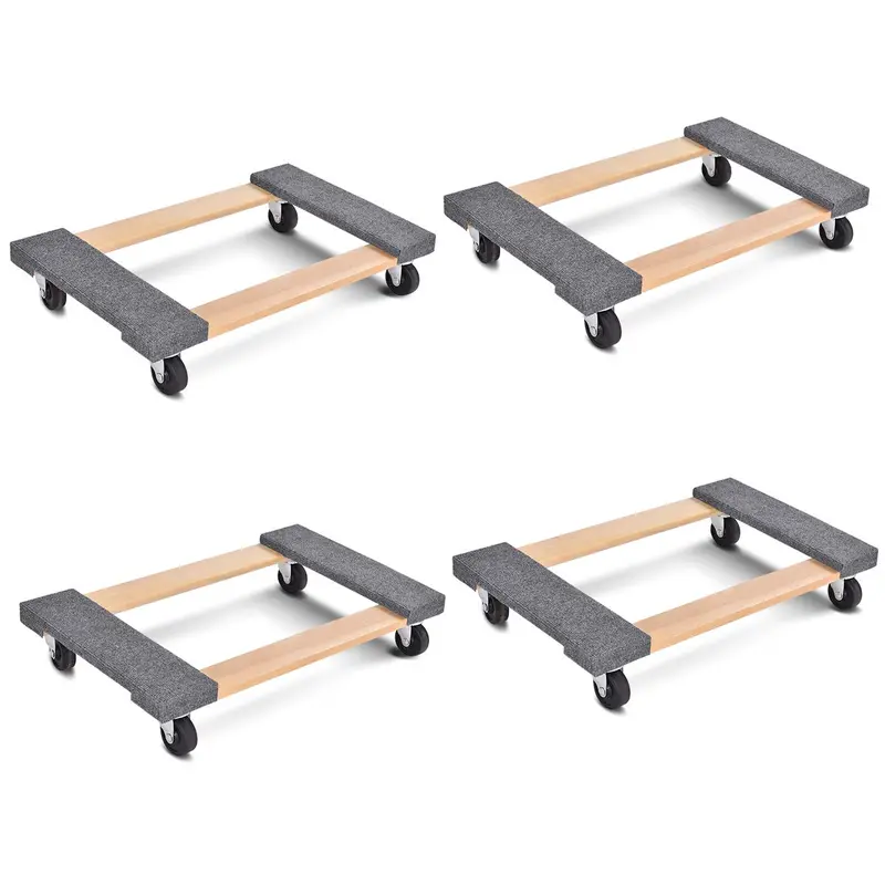 Schwerlast-Möbelroller aus Holz (30" x 18" mit Teppichschutz am Ende)