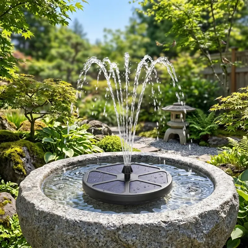 Schwimmende Solar-Vogelbad-Brunnenpumpe mit 8 Sprühmustern
