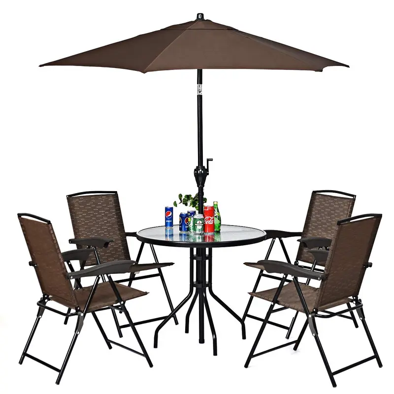 Set aus 4 klappbaren Sling-Stühlen, tragbare Stühle