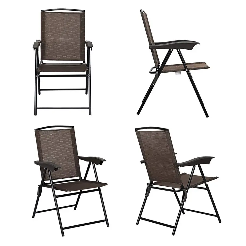 Set aus 4 klappbaren Sling-Stühlen, tragbare Stühle