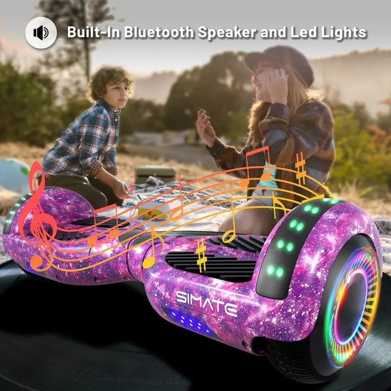 SIMATE 6,5-Zoll-Hoverboard mit Bluetooth und LED-Beleuchtung