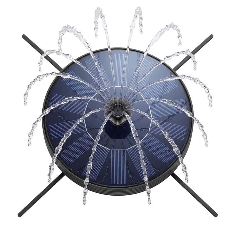 Solar-Brunnenpumpe für Vogelbad mit Glasscheibe und 6 Düsen 2