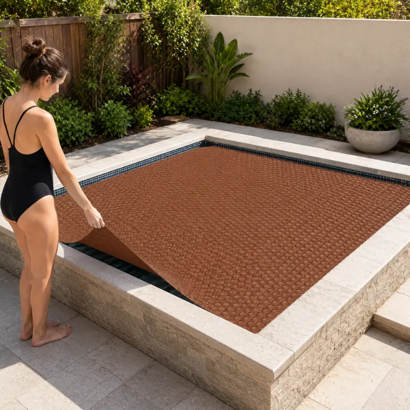 Solar-Poolabdeckung 8 x 8 ft, 16 Mil PE mit Luftblasen zur Wärmeretention