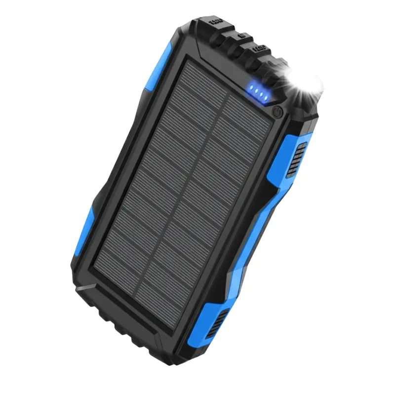 Solar-Powerbank mit 42.800 mAh, tragbares Ladegerät mit Taschenlampe und USB-Anschlüssen 2