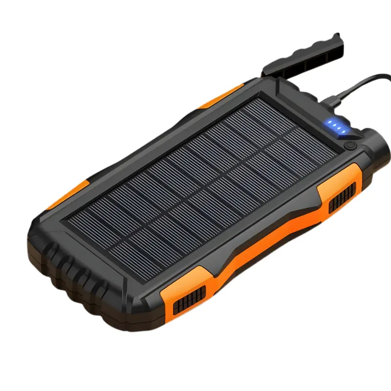 Solar-Powerbank mit 42.800 mAh, tragbares Ladegerät mit Taschenlampe und USB-Anschlüssen