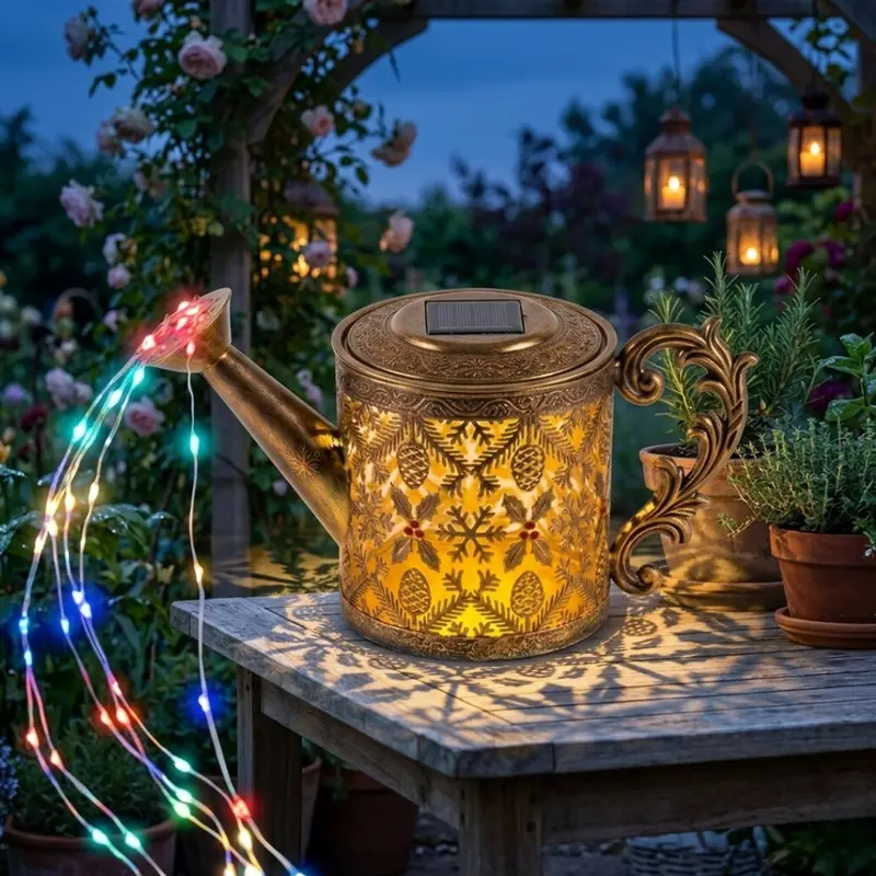 Solar-Wasserkanne als hängende Gartenleuchte mit 8 Lichtmodi