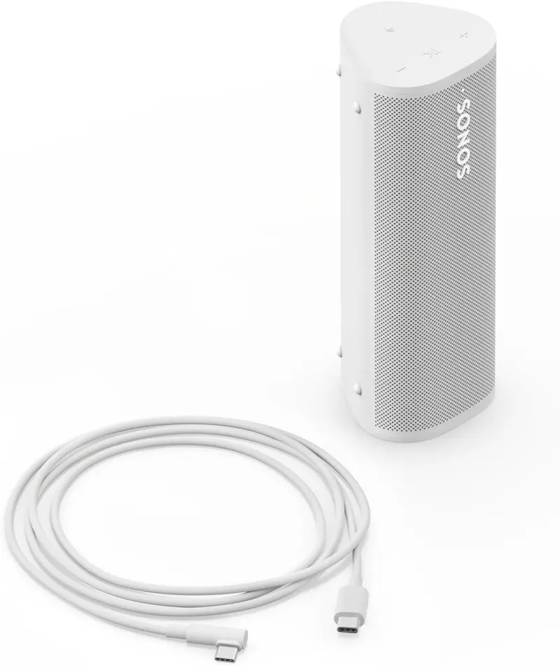 Sonos Roam 2 | Leichter, mobiler und wasserdichter Lautsprecher mit Bluetooth, WLAN, mindestens 10 Stunden Akkulaufzeit und Sprachsteuerung für Innen- und Außenbereich – Weiß